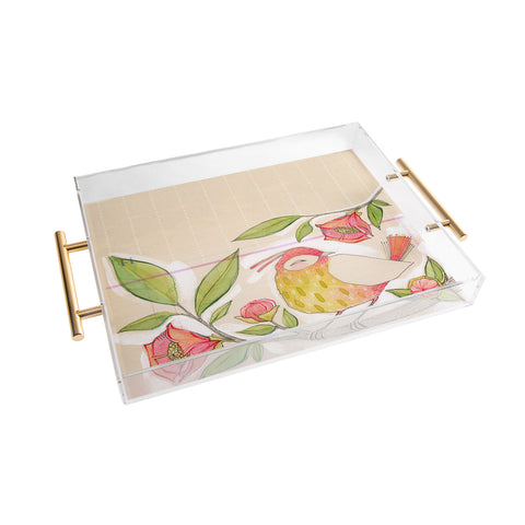 Cori Dantini Little Bird On A Flowery Branch Acrylic Tray