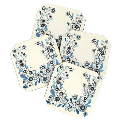 Cori Dantini modern delft floral Coaster Set