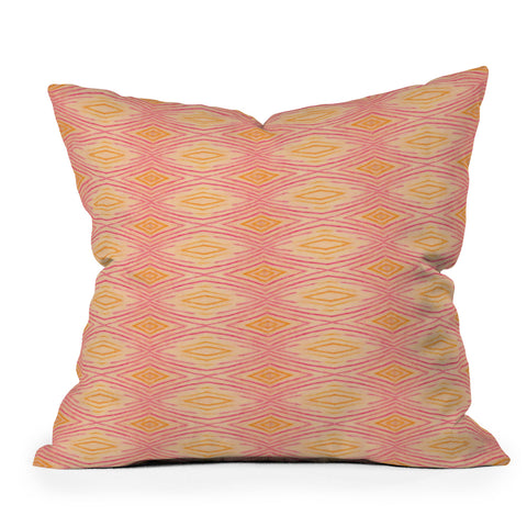 Cori Dantini Orange Ikat 4 Outdoor Throw Pillow