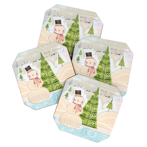 Cori Dantini White Christmas Coaster Set