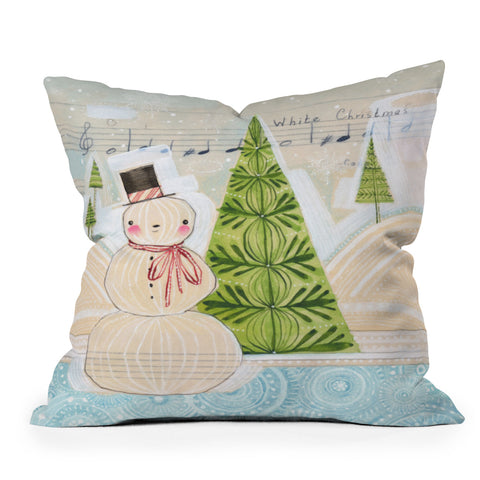 Cori Dantini White Christmas Outdoor Throw Pillow