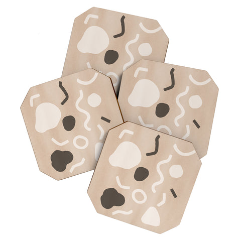 cortneyherron Abstract Confetti Coaster Set