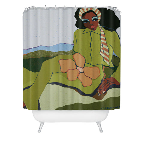 cortneyherron Bloom Green Shower Curtain