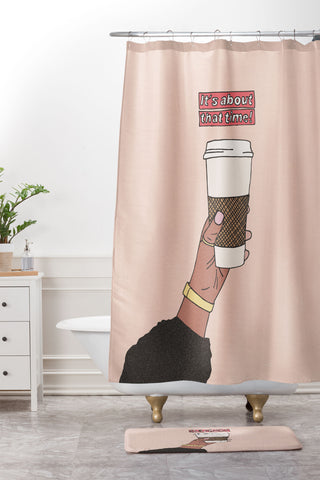 cortneyherron Coffee Time I Shower Curtain And Mat