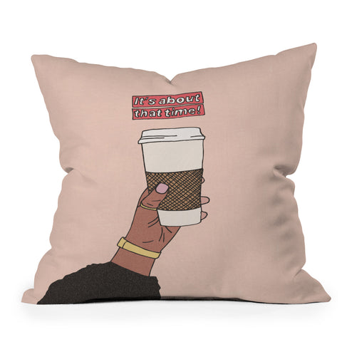 cortneyherron Coffee Time I Outdoor Throw Pillow