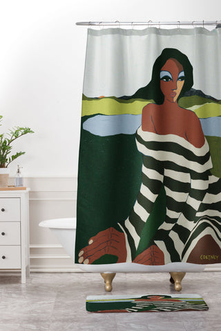 cortneyherron Horizons I Shower Curtain And Mat