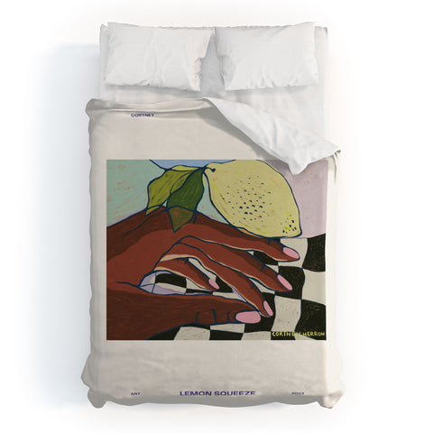 cortneyherron Lemon Squeeze Poster Duvet Cover