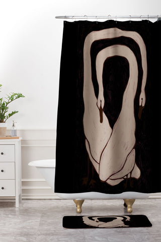 cortneyherron Two Swans Shower Curtain And Mat