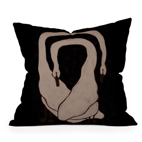 cortneyherron Two Swans Outdoor Throw Pillow