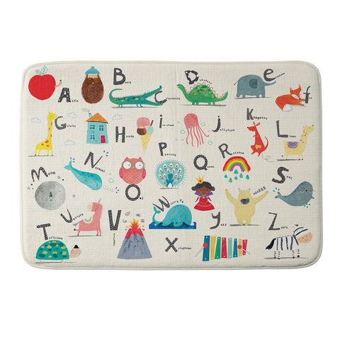 cory reid Animal Alphabet Landscape Memory Foam Bath Mat