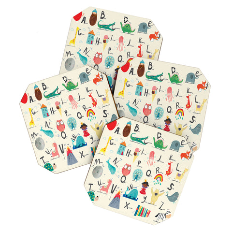 cory reid Animal Alphabet Landscape Coaster Set