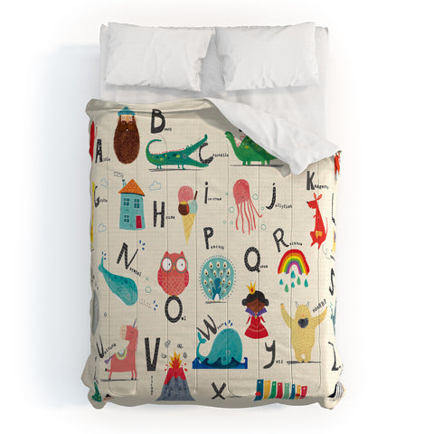 cory reid Animal Alphabet Landscape Comforter