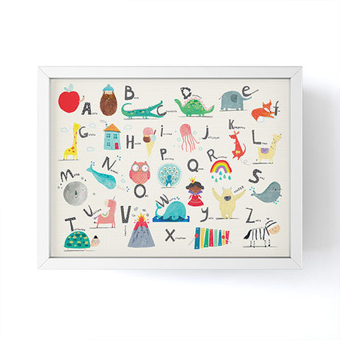 cory reid Animal Alphabet Landscape Framed Mini Art Print