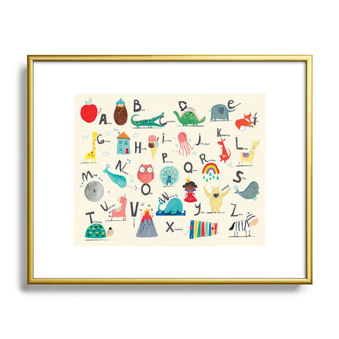 cory reid Animal Alphabet Landscape Metal Framed Art Print