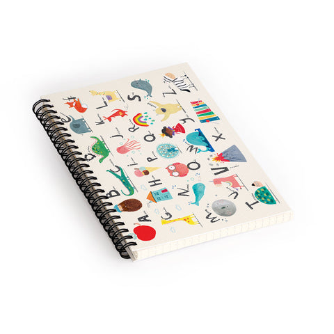cory reid Animal Alphabet Landscape Spiral Notebook
