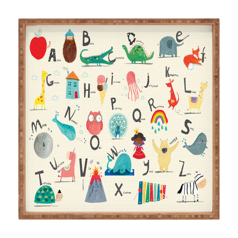 cory reid Animal Alphabet Landscape Square Tray