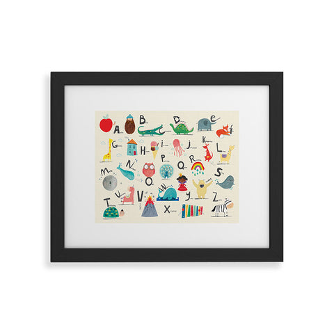 cory reid Animal Alphabet Landscape Framed Art Print