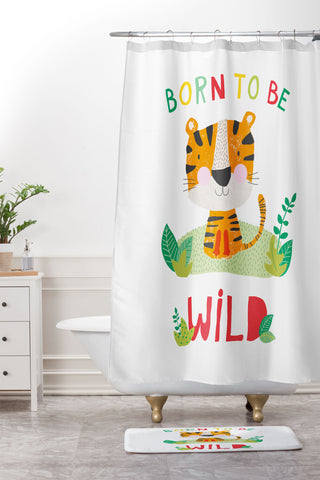 cory reid Born to Be Wild Tiger Shower Curtain And Mat