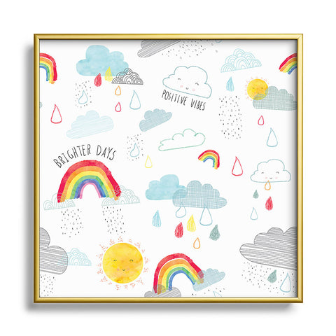 cory reid Brighter Days Square Metal Framed Art Print