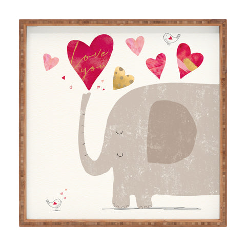 cory reid Elephant Hearts Square Tray