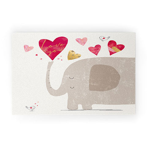 cory reid Elephant Hearts Welcome Mat