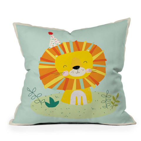 cory reid Juvenile Lion Outdoor Throw Pillow