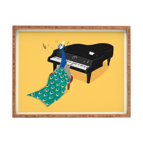 cory reid Piano Peacock Rectangular Tray