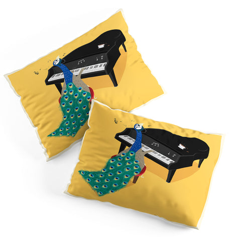cory reid Piano Peacock Pillow Shams