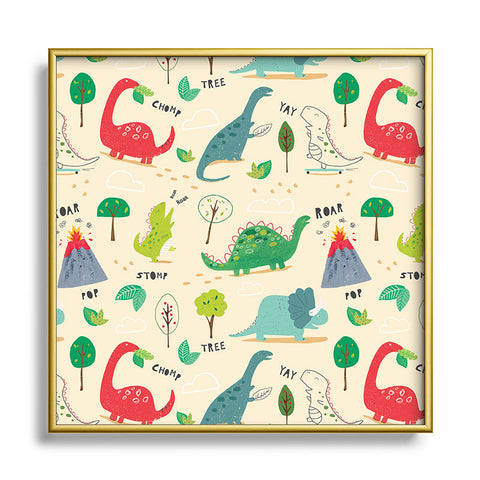 cory reid ROOOARSOME Square Metal Framed Art Print