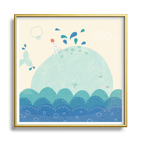 cory reid Whale Square Metal Framed Art Print