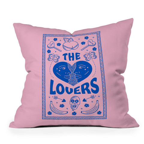 Cowgirl UFO The Lovers Outdoor Throw Pillow