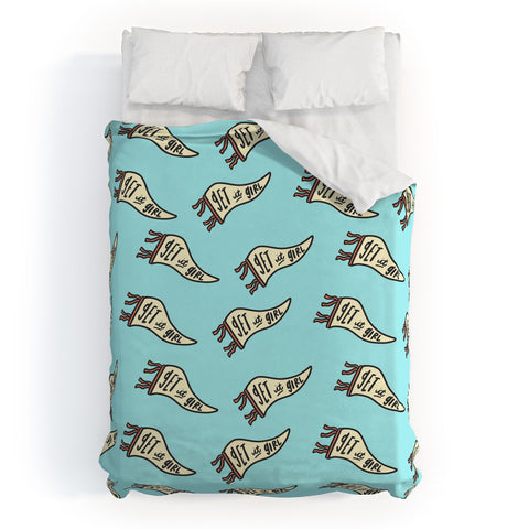 Craft Boner Get it girl pennant Duvet Cover
