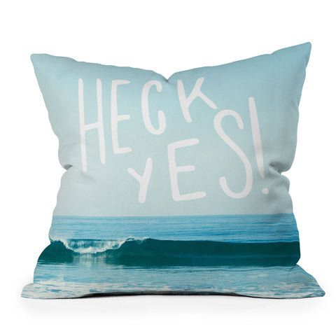 Craft Boner Heck yes Outdoor Throw Pillow