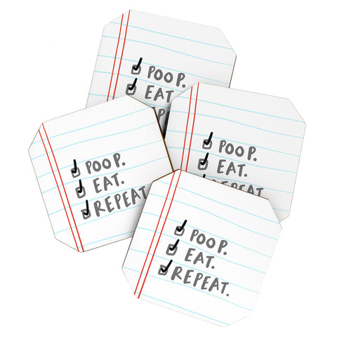 Craft Boner Poop eat repeat Coaster Set