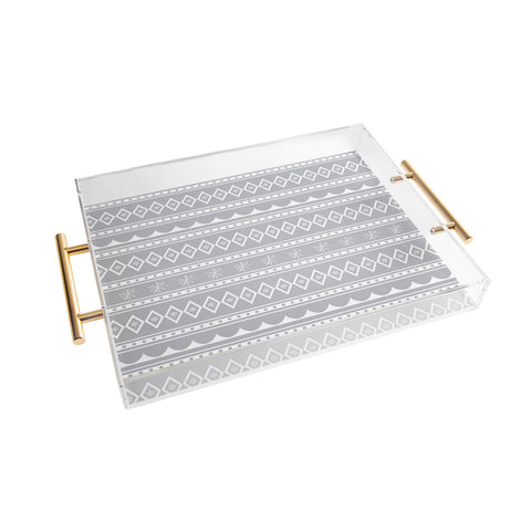 CraftBelly Retro Holiday Gray Acrylic Tray
