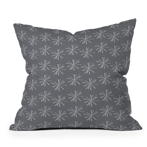 CraftBelly Snowflake Slate Outdoor Throw Pillow