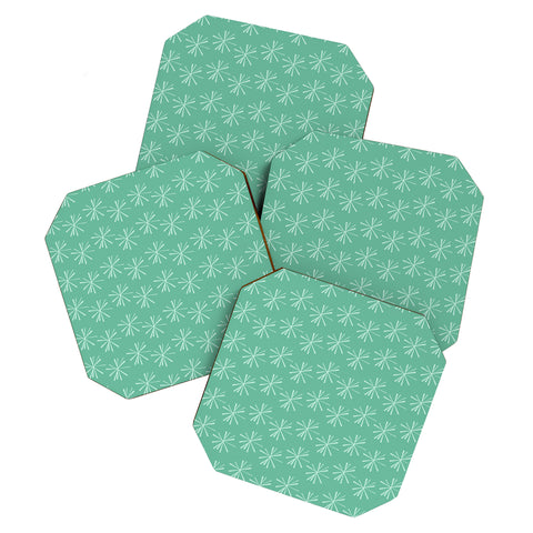CraftBelly Snowflake Teal Coaster Set