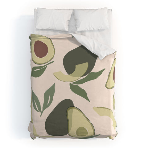 Cuss Yeah Designs Abstract Avocado Pattern Duvet Cover