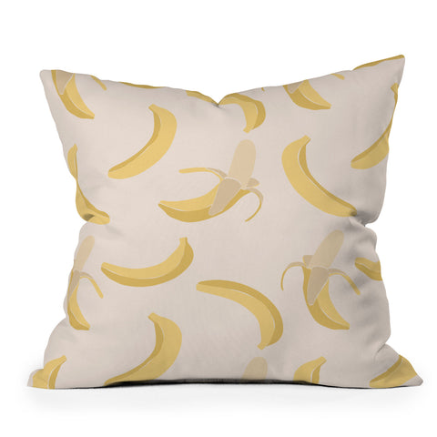 Cuss Yeah Designs Abstract Banana Pattern Outdoor Throw Pillow