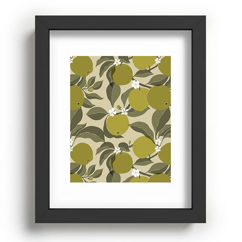 Cuss Yeah Designs Abstract Green Apples Recessed Framing Rectangle