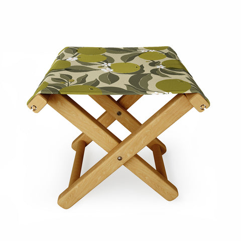 Cuss Yeah Designs Abstract Green Apples Folding Stool