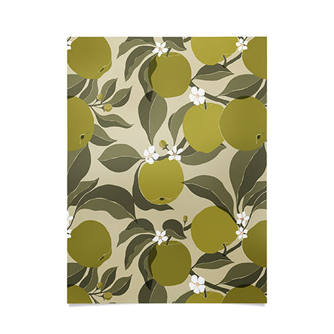 Cuss Yeah Designs Abstract Green Apples Poster