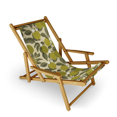 Cuss Yeah Designs Abstract Green Apples Sling Chair