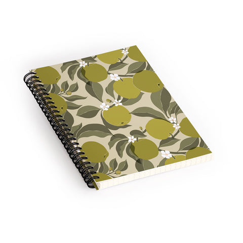 Cuss Yeah Designs Abstract Green Apples Spiral Notebook