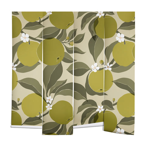 Cuss Yeah Designs Abstract Green Apples Wall Mural
