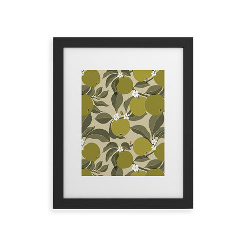 Cuss Yeah Designs Abstract Green Apples Framed Art Print