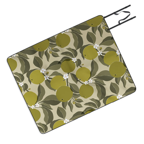 Cuss Yeah Designs Abstract Green Apples Picnic Blanket