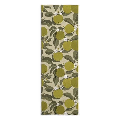 Cuss Yeah Designs Abstract Green Apples Yoga Towel