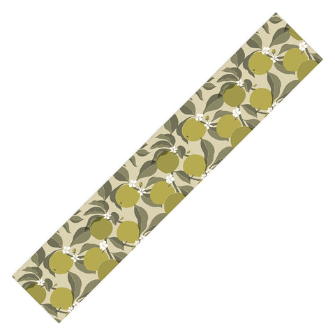 Cuss Yeah Designs Abstract Green Apples Table Runner