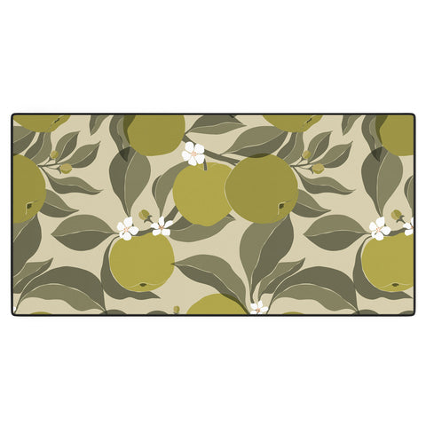 Cuss Yeah Designs Abstract Green Apples Desk Mat